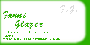 fanni glazer business card